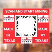 TeXit Coin QR Code 24 "x 30" Raamsticker (Vel 2)