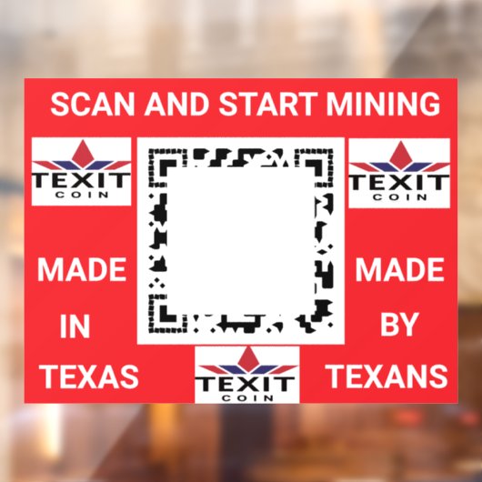TeXit Coin QR Code 24 "x 30" Raamsticker (Vel 2)