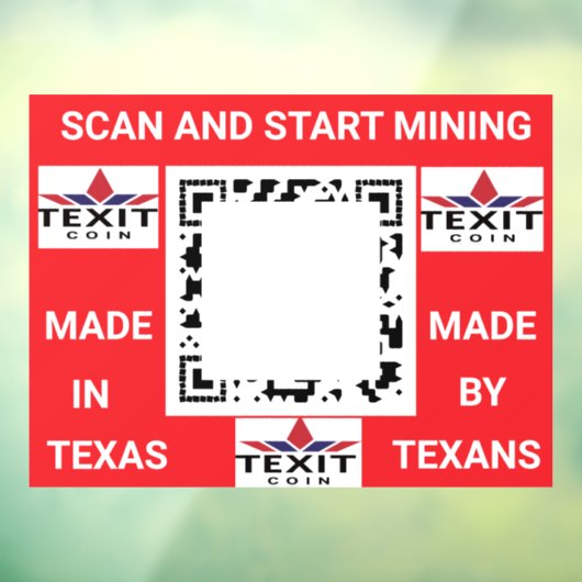 TeXit Coin QR Code 24 "x 30" Raamsticker (Vel 3)