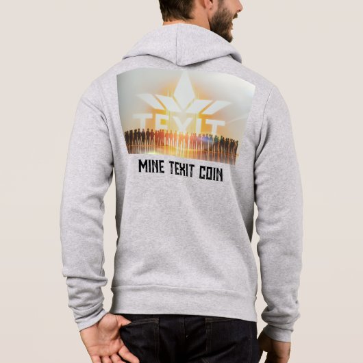 TeXit Coin Rits Pullover Mannen Kleding Grijs (Achterkant)