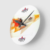 TeXit Coin Rocket Ship met logo Ronde Klok (Hoek)