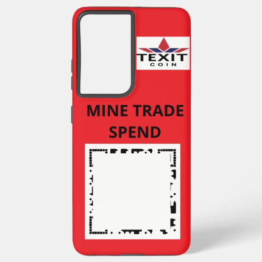 TeXit Coin Samsung Red QR Code met logo Galaxy Hoesje (Achterkant)