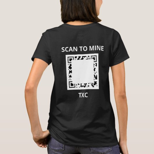 Texit Coin Scan OM QR CODE Officiële Logo T-shirt (Achterkant)
