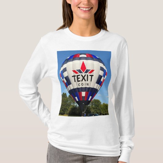 TeXit Coin Warmluchtballon QR-code T-shirt (Voorkant)
