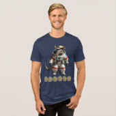 TexitCoin Gold Coin Back And Armadillo Front Tri-Blend Shirt (Voorkant volledig)