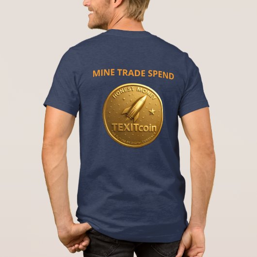 TexitCoin Gold Coin Back And Armadillo Front Tri-Blend Shirt (Achterkant)