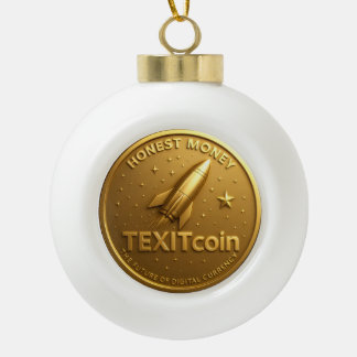 TexitCoin Gold Coin Christmas Keramische Bal Ornament