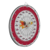 TexitCoin Rood en Wit met Texit Logo/RocketShip Dartbord (Voorkant Links)