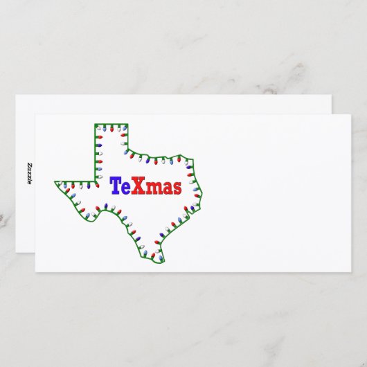 TeXmas lampjes Feestdagenkaart (Voorkant / Achterkant)