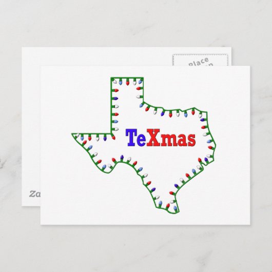 TeXmas lampjes Feestdagenkaart (Voorkant / Achterkant)