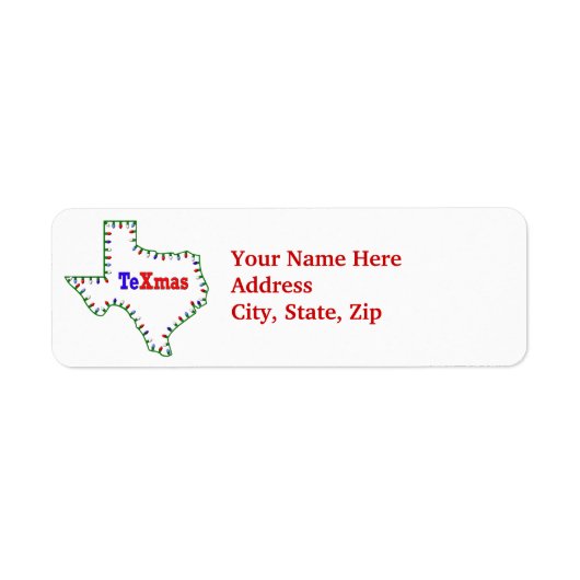 TeXmas Texas Xmas vakantielabel Etiket (Voorkant)