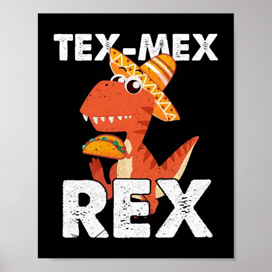 TexMexRex TRex Taco Dinosaur Cinco de Mayo Mexicaa Poster (Voorkant)