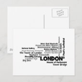 Text Art "London" Briefkaart (Voorkant / Achterkant)