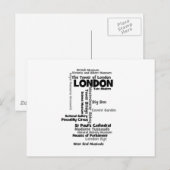 Text Art "London" Briefkaart (Voorkant / Achterkant)