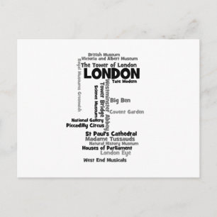 Text Art "London" Briefkaart