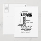 Text Art "London" Briefkaart (Voorkant / Achterkant)