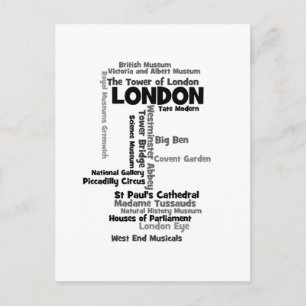 Text Art "London" Briefkaart