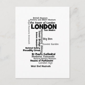 Text Art "London" Briefkaart