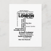 Text Art "London" Briefkaart (Voorkant)