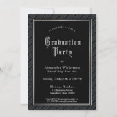 Text Black Graduation Party Kaart (Voorkant)