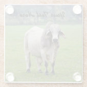 Text Brahman aanpassen (ook bekend als Brahma) Bul Glazen Onderzetter (Achterkant)