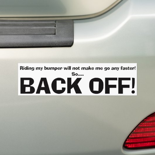 Text Design ・ Back Off! ・ Bumper Sticker (Op auto)