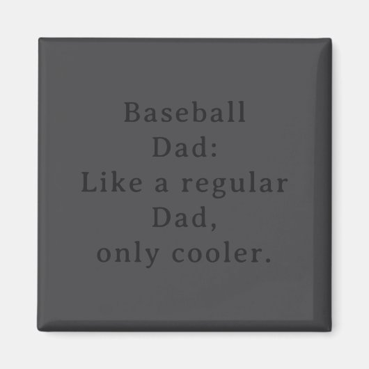 Text Funny Dad Baseball  Magneet (Voorkant)