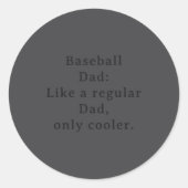 Text Funny Dad Baseball Ronde Sticker (Voorkant)