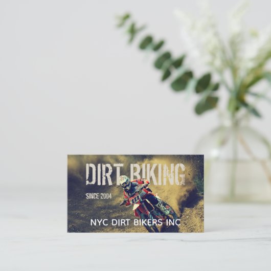 Text Integrated Dirt Bike Photo Visitekaartje (Staand voorkant)