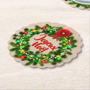 Text Joyeux Noël bewerken Kartonnen Onderzetters