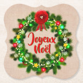 Text Joyeux Noël bewerken Kartonnen Onderzetters (Voorkant)