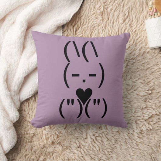 Text Keyboard Bunny Pillow Paars Kussen (Deken)