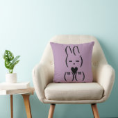 Text Keyboard Bunny Pillow Paars Kussen (Stoel)
