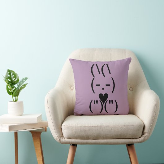Text Keyboard Bunny Pillow Paars Kussen (Stoel)