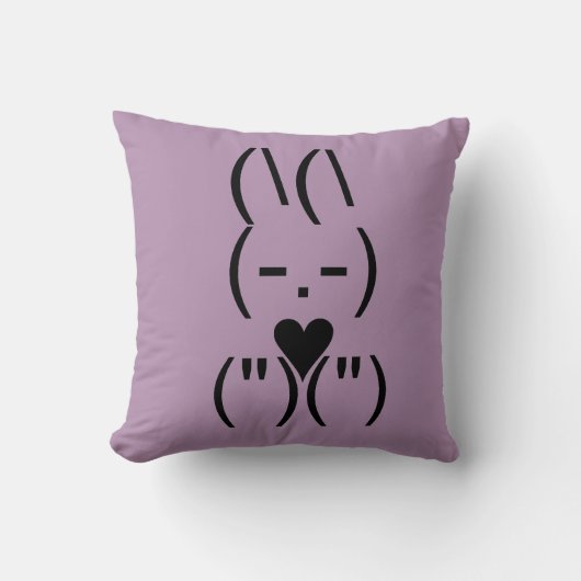 Text Keyboard Bunny Pillow Paars Kussen (Voorkant)
