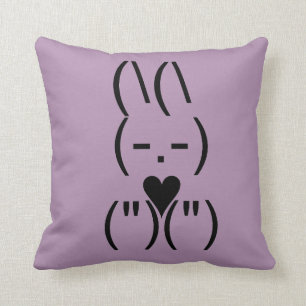 Text Keyboard Bunny Pillow Paars Kussen