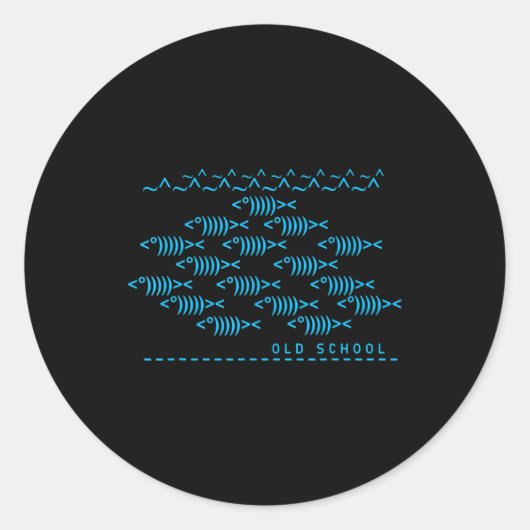 Text Keyboard Computer Science Nerd Old School Ronde Sticker (Voorkant)