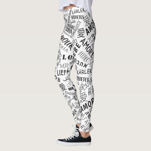 Text Leggings Love Multi Language - Your Colours (Links)