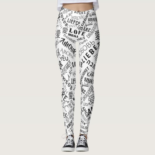 Text Leggings Love Multi Language - Your Colours (Voorkant)