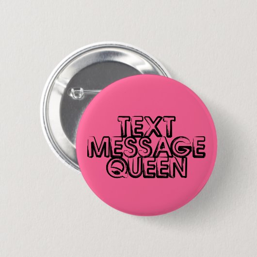 Text Message Queen Button (Voorkant /achterkant)