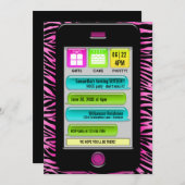 Text Message Sweet 16 Party Invitations Kaart (Voorkant / Achterkant)