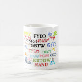 Text Messaging Lingo Coffee Cup Koffiemok (Center)