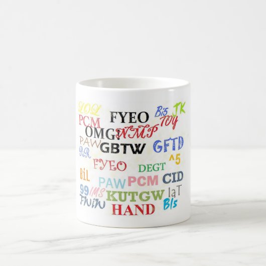 Text Messaging Lingo Coffee Cup Koffiemok (Center)