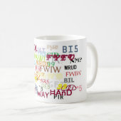 Text Messing Lingo Coffee Cup Koffiemok (Voorkant rechts)