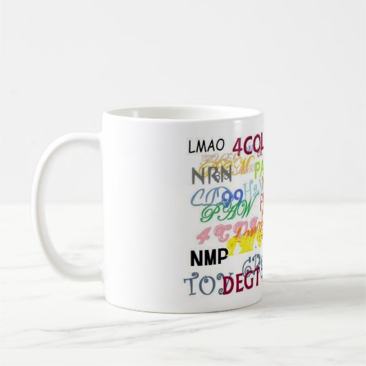Text Messing Lingo Coffee Cup Koffiemok (Links)