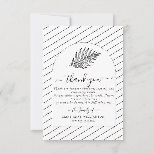 Text Minimal Funeral Hartelijk dank Bedankkaart (Voorkant)