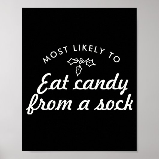 Text Most Likely To Xmas Fun Mistletoe T S Poster (Voorkant)