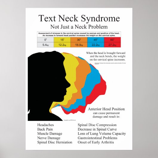 Text Neck Syndrome Chiropractic in Metric kg's Poster (Voorkant)
