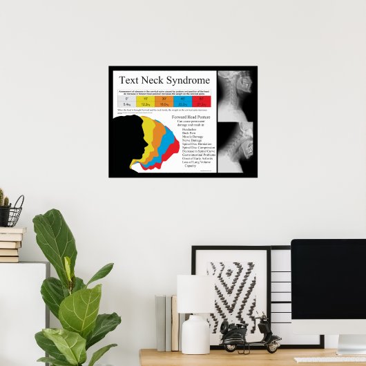 Text Neck Syndrome Chiropractic in Metric kg's Poster (Thuiskantoor)
