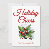  Text-Only Holiday Card | Add Business Name Feestdagenkaart (Voorkant)